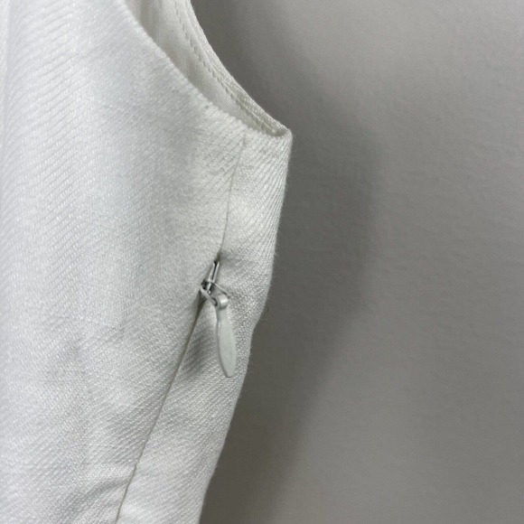 J Crew White Faux Wrap Linen Blend Dress size 2 Belted - Picture 8 of 13